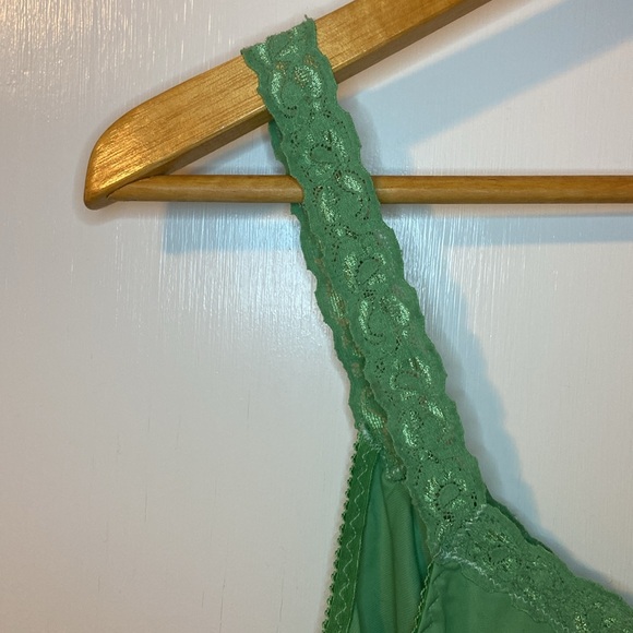 Vintage Hand-dyed Green Lace Trim Camisole Slip Top - Picture 8 of 13